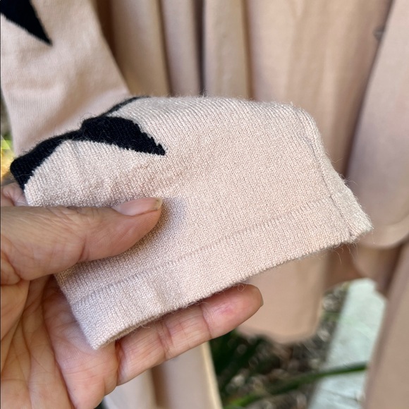 I Joah beige Star Patterned Women's open front cardigan/Sweater size L - Picture 4 of 10